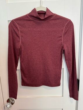 Madewell Women's Long Sleeve Mock Neck Turtleneck Top Merlot size M
